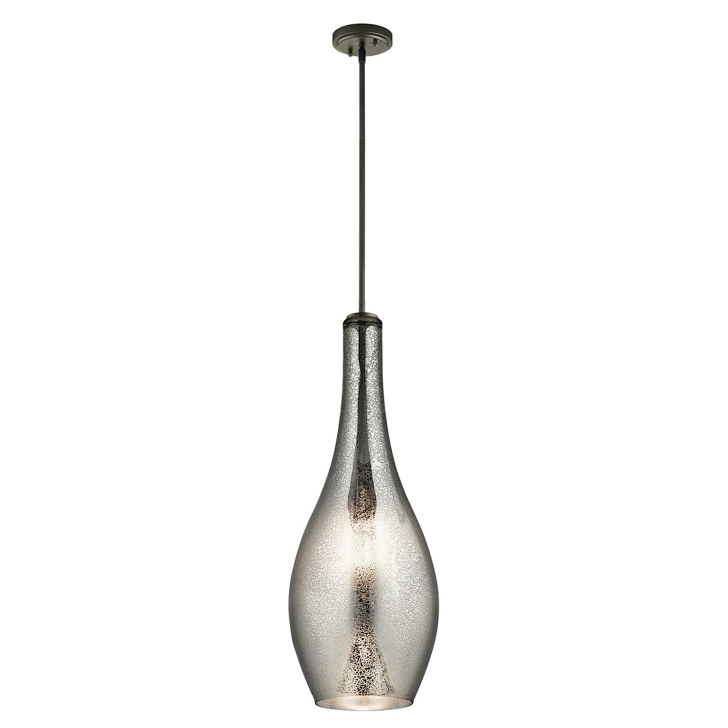 Everly 29.5" Pendant Mercury Glass Bronze on a white background