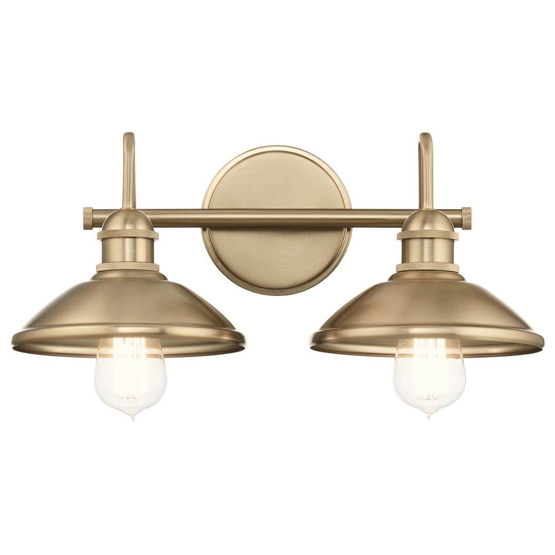 Clyde 2 Light Vanity Light Champagne Bronze on a white background