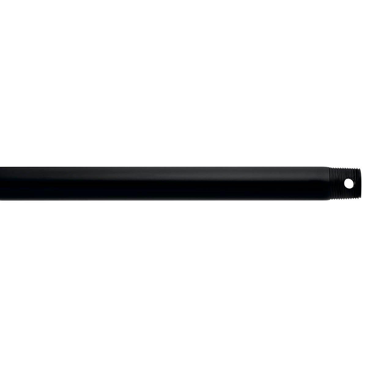 Dual Threaded 72" Downrod Satin Black on a white background