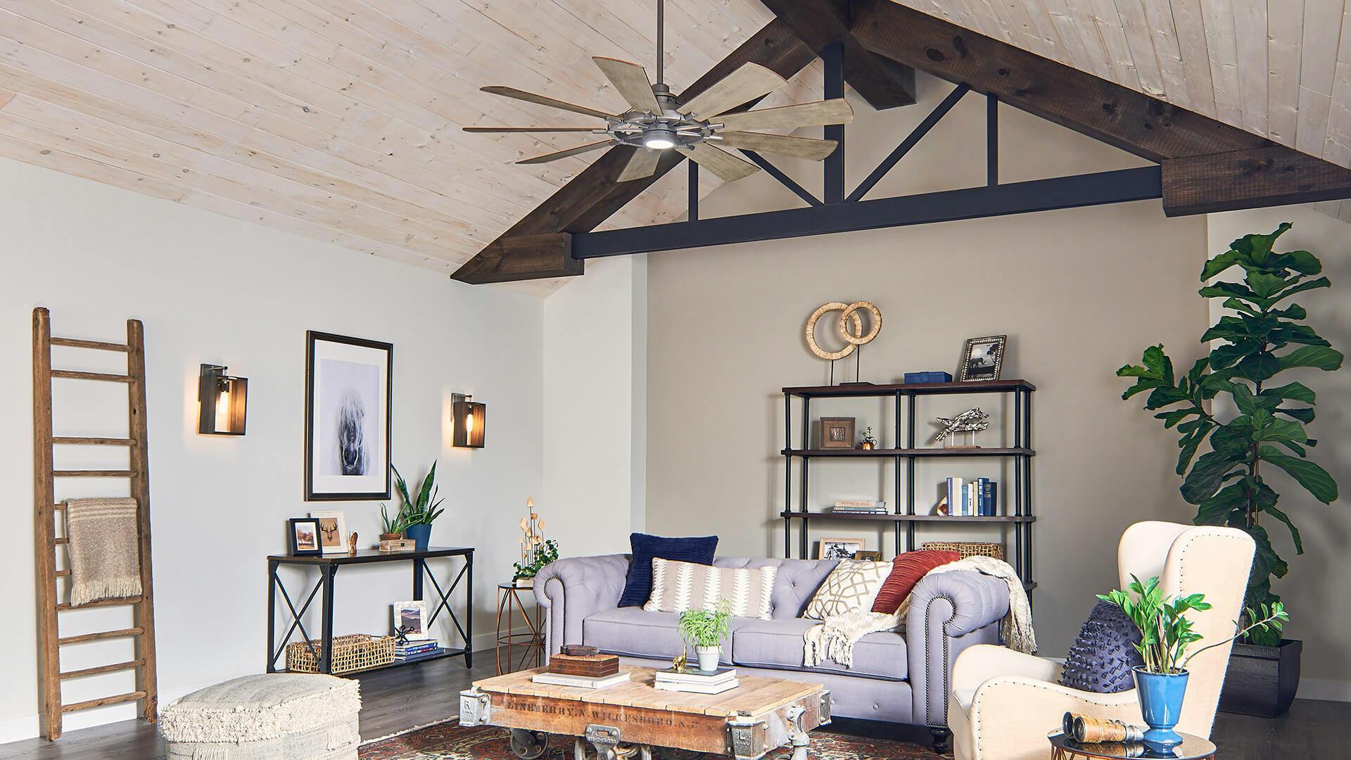 Gentry ceiling fan in living room during the day.