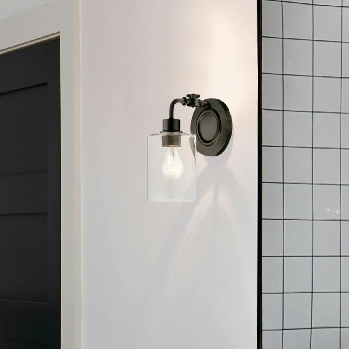 Day time Bathroom with Gunnison™ 5.5" 1 Light Vanity Light Black