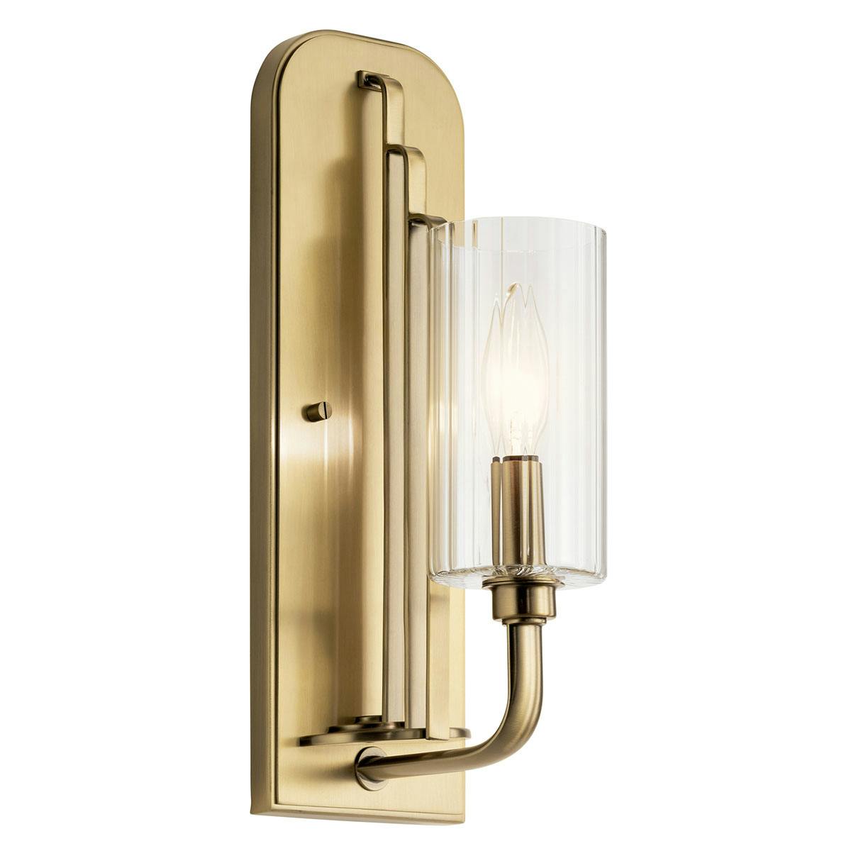 Kimrose 1 Light Sconce Brass finish on a white background