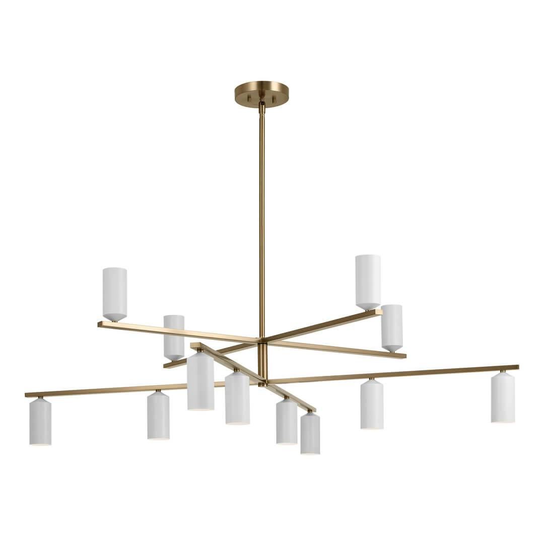 Gala 55.75 Inch 12 Light Chandelier in Champagne Bronze with White on a white background