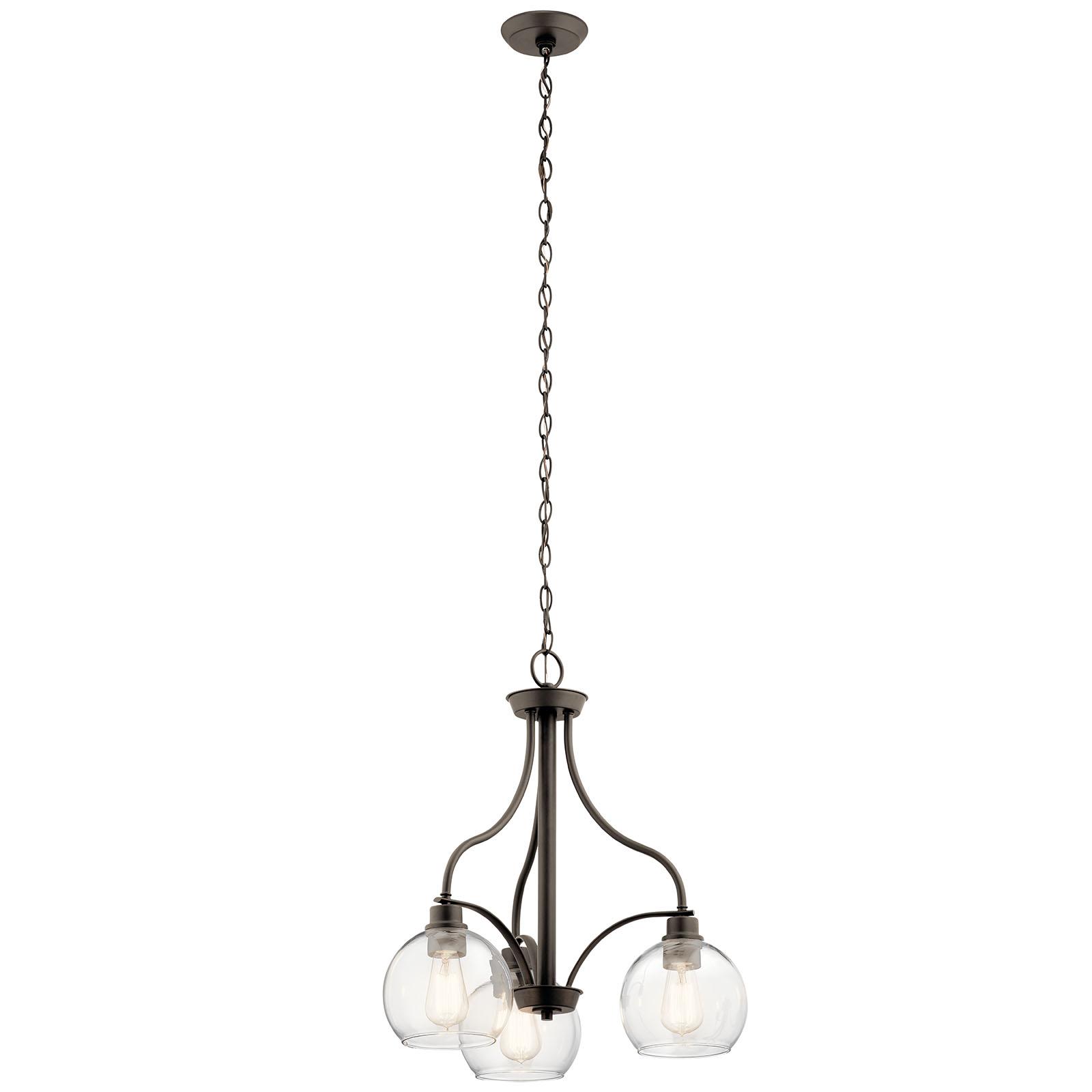 Harmony 3 Light Chandelier Olde Bronze® on a white background