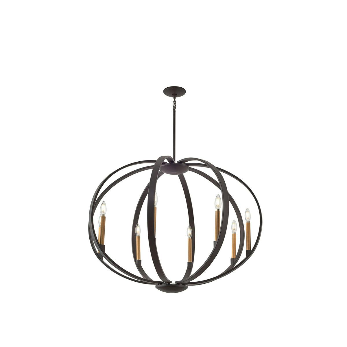 Elata 26.5" Chandelier Bronze with Brass on a white background