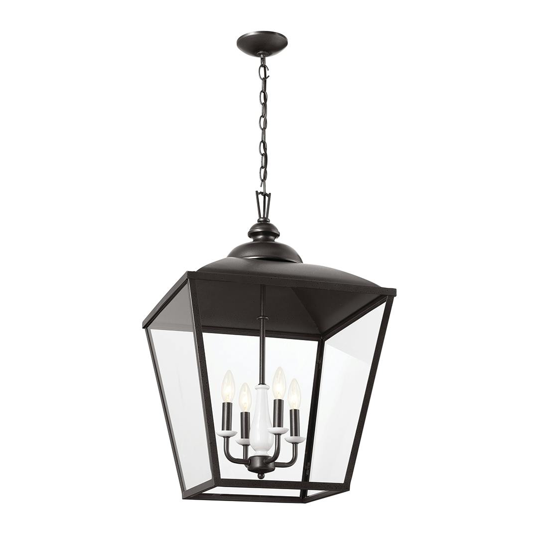 Dame 4 Light Foyer Pendant Anvil Iron on a white background