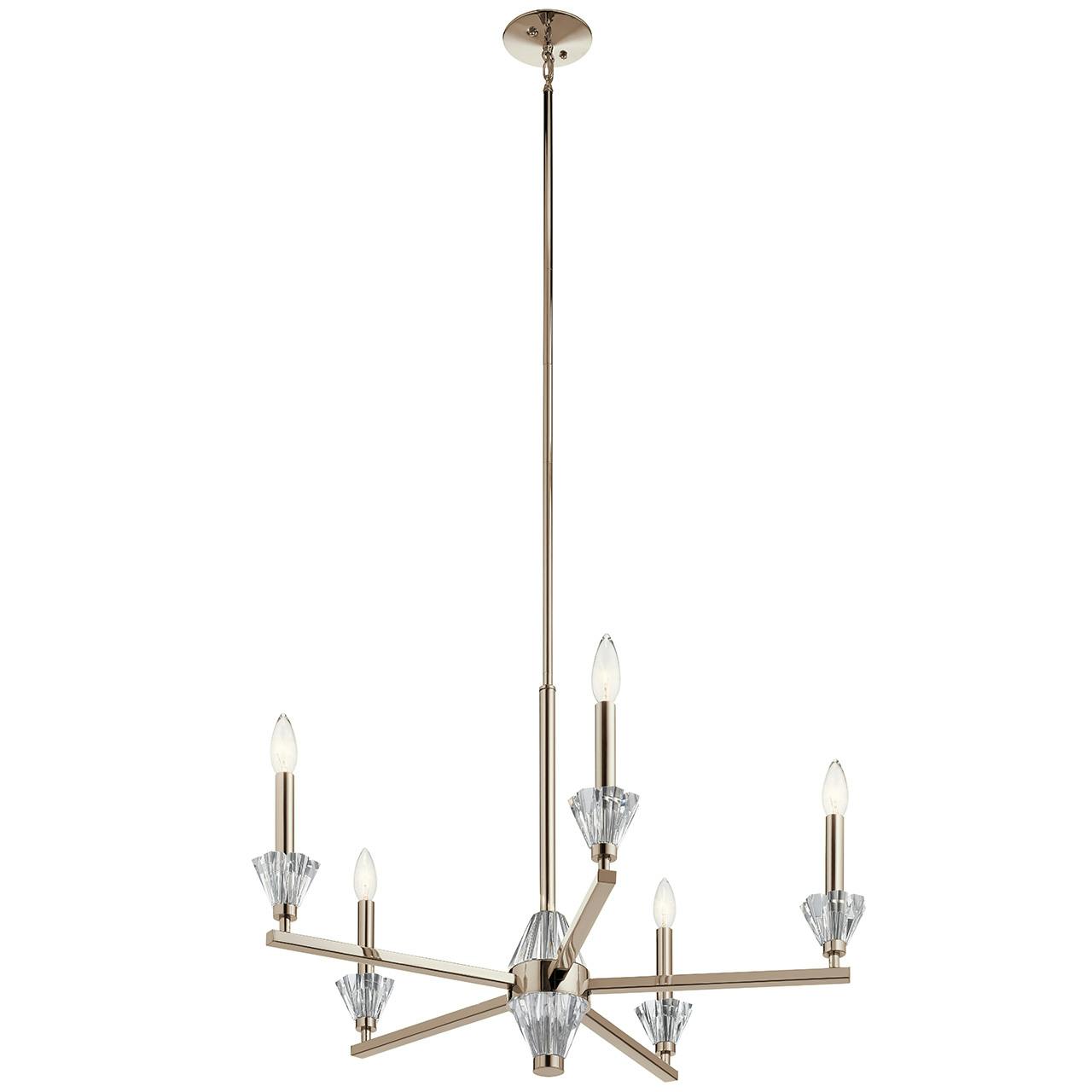 Calyssa 5 Light Chandelier Nickel on a white background