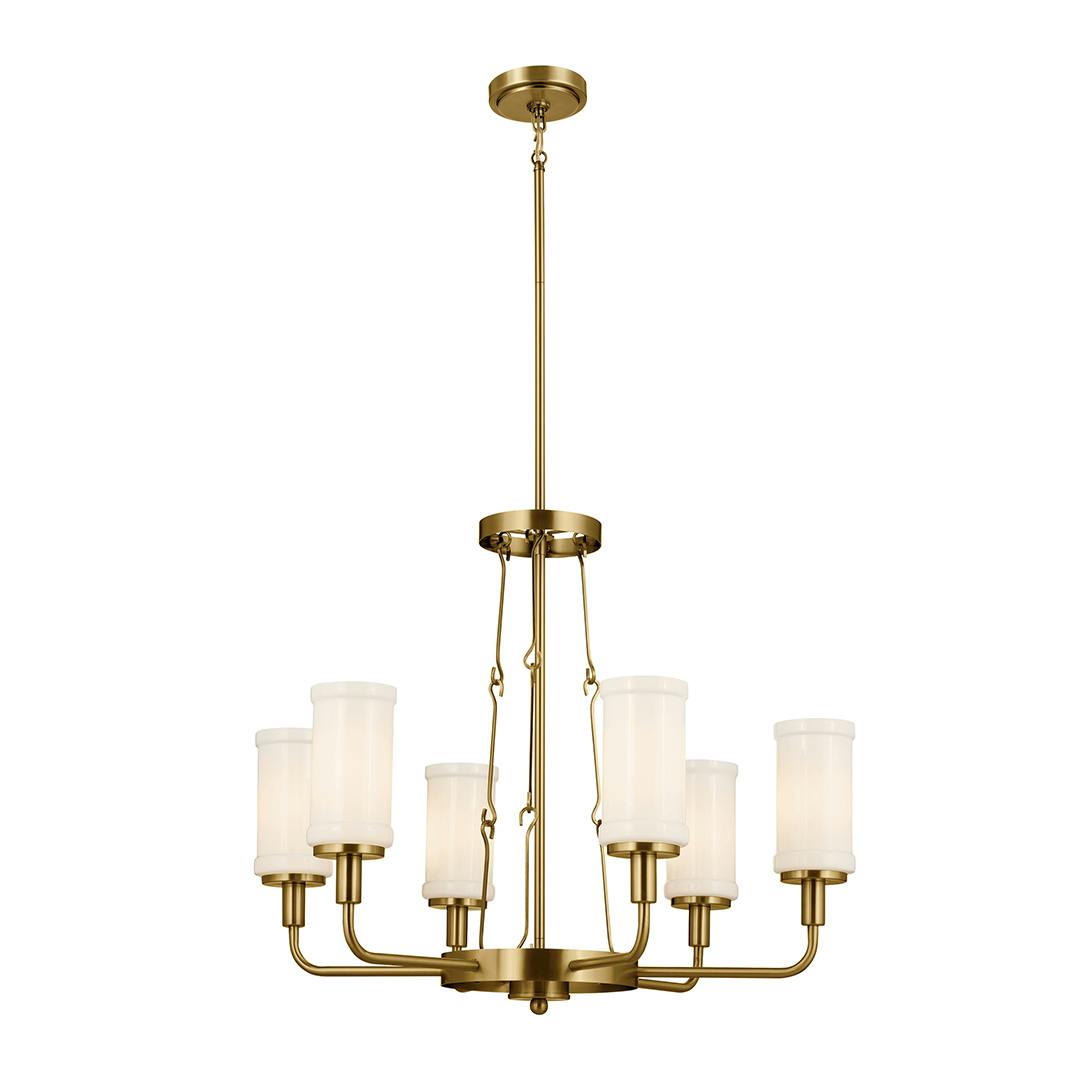 Vetivene 6 Light Chandelier Natural Brass on a white background