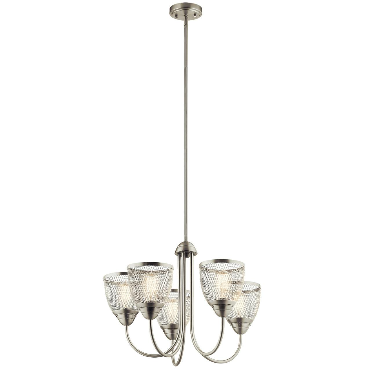 Voclain 17.5" 5 Light Chandelier Nickel on a white background