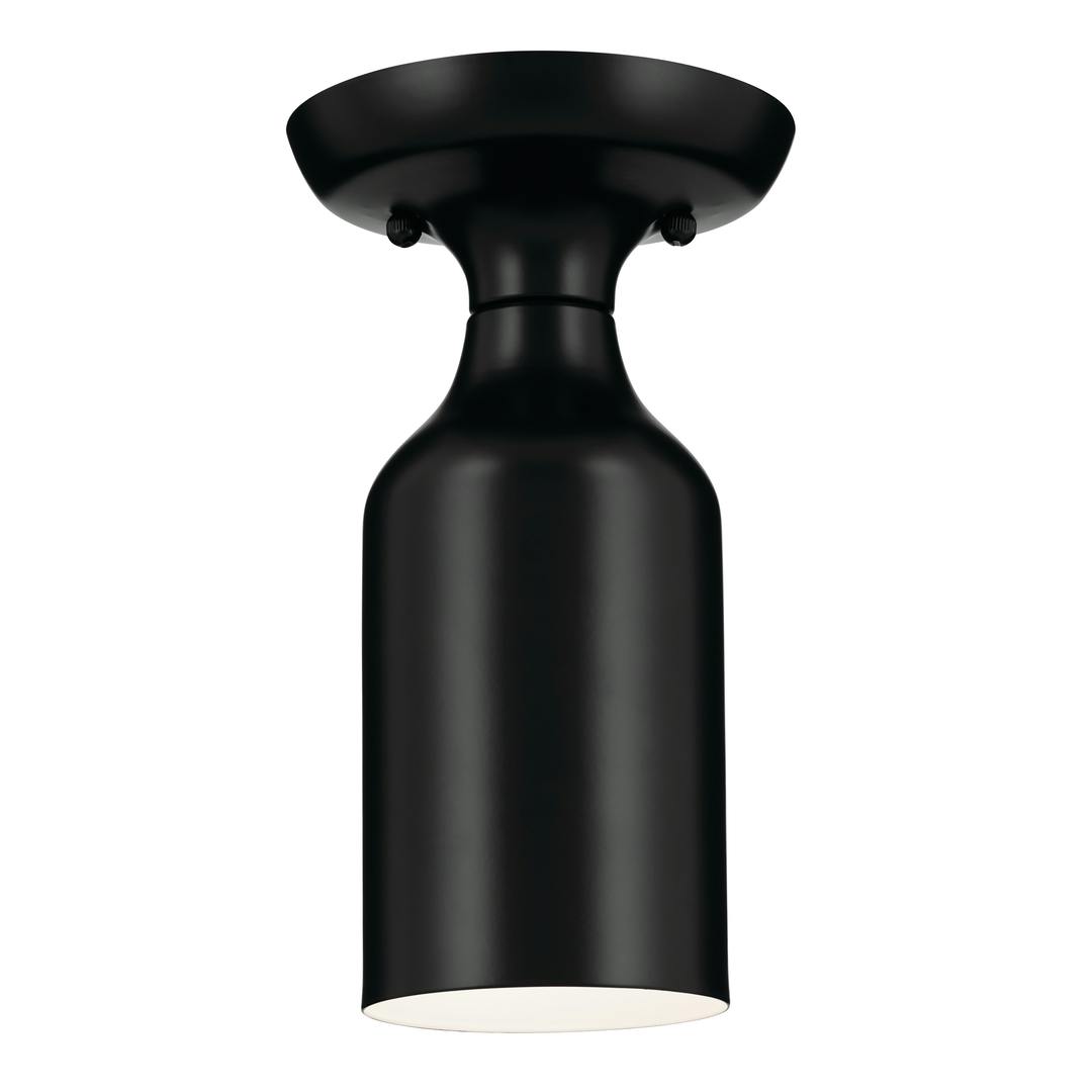 Sisu 9 Inch 1 Light Semi Flush in Black on a white background