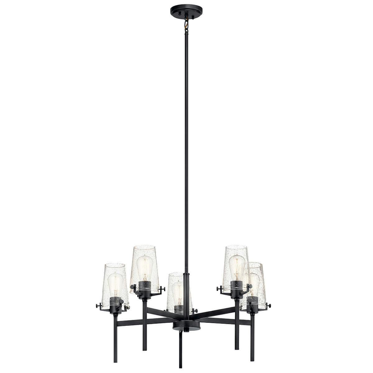 Alton 27" 5 Light Chandelier Black on a white background