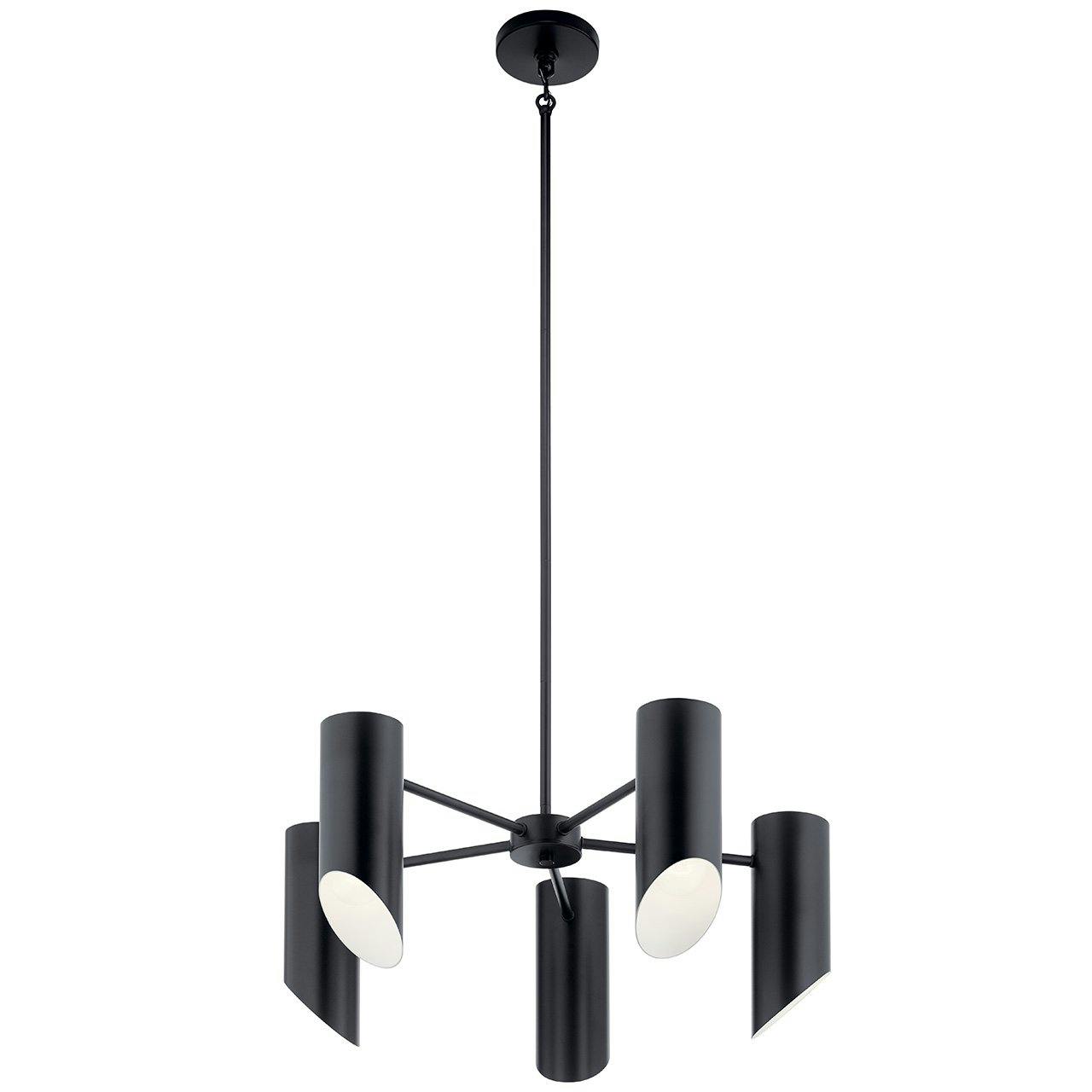 Trentino 5 Light Chandelier Black on a white background