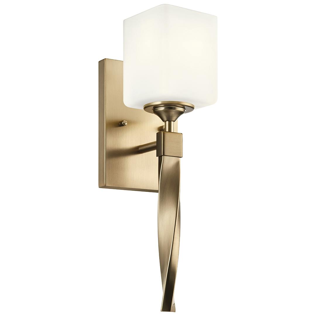 Marette 5 inch 1 Light Sconce  with Satin Etched Cased Opal Glass in Champagne Bronze on a white background