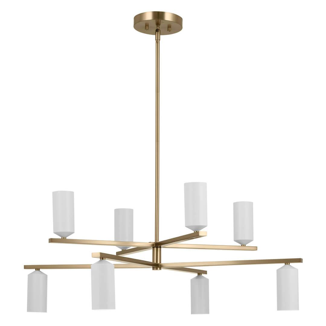 Gala 36 Inch 8 Light Chandelier in Champagne Bronze with White on a white background