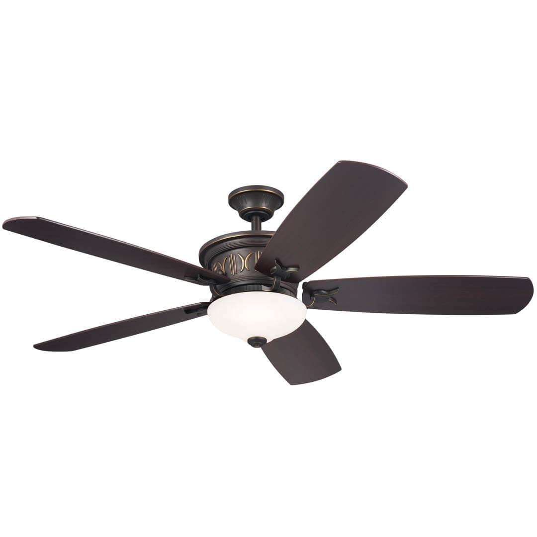 56" Crescent 5 Blade LED Indoor Ceiling Fan Olde Bronze on a white background